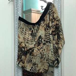 Sheer one shoulder blouse, TWO sizes